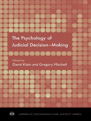cover image of The Psychology of Judicial Decision Making